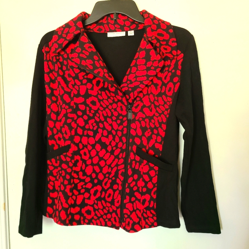 Susan Graver Animal Print Moto Jacket